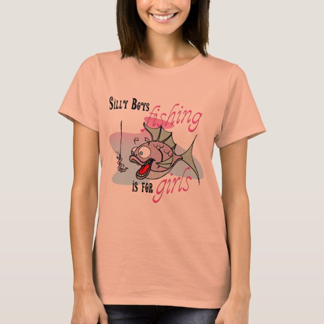 Fånig Boys Fishing är för flickor Fishing TShirt T Shirt (Framsida)