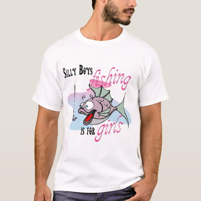 Fånig Boys Fishing är för flickor Fishing TShirt T-shirt (Framsida)