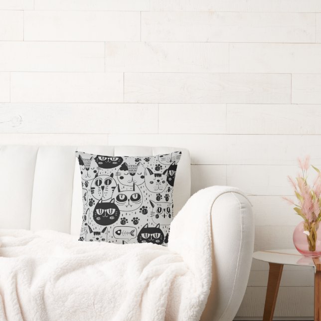 Fånig Cat Ansikte Pillow Kudde (Soffa)