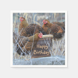 Fånig Chickens Birthday Pappersservett