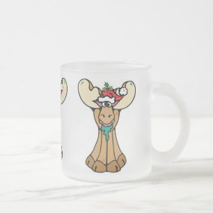 fånig christmas moose frostad glasmugg