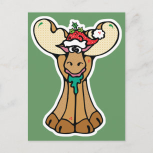 fånig christmas moose helg vykort