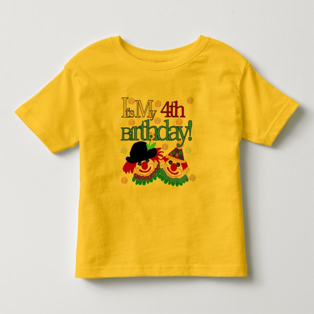Fånig Clowns 4e födelsedagen Tshirts och presenter (Framsida)