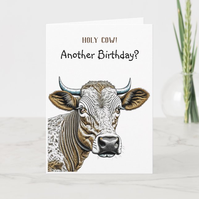 Fånig Cow Puns Birthday för vem som helst Kort (Framsida)