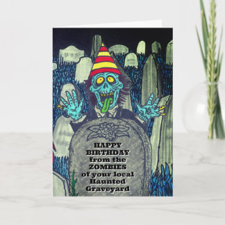 Fånig Creepy ZOMBIE födelsedagskort Kort