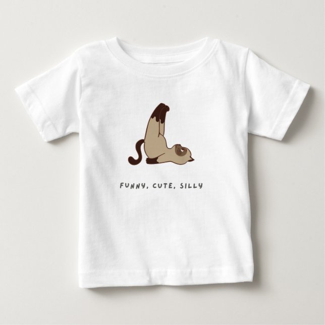 Fånig Cute Cat Baby T-Shirt - Stil (Framsida)