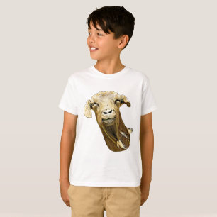 fånig Cute Goat Ansikte Farm Animal Art T-Shirt