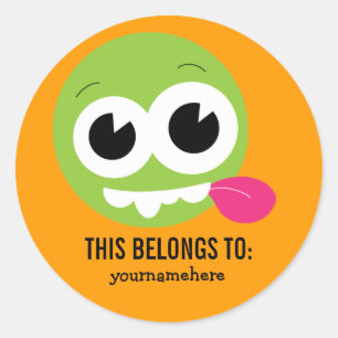 Fånig Cute Monster TILLHÖRET till Stickers Runt Klistermärke