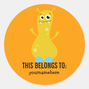 Fånig Cute Monster TILLHÖRET till Stickers Runt Klistermärke