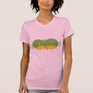Fånig Cute Tecknad Birds Tee Shirt