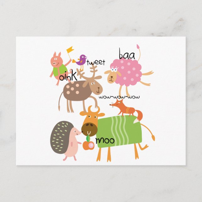 Fånig Djur Vykort (Framsida)
