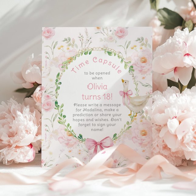 Fånig Dostid Kapsel 1:a födelsedag rosa båge Poster (Skapare uppladdad)