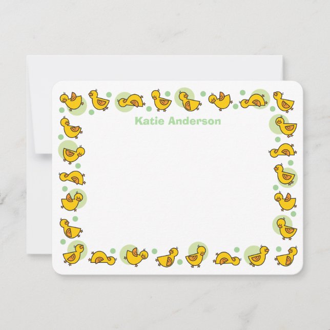 Fånig Duckies Grönt Baby Shower Tack för ditt kort (Framsida)