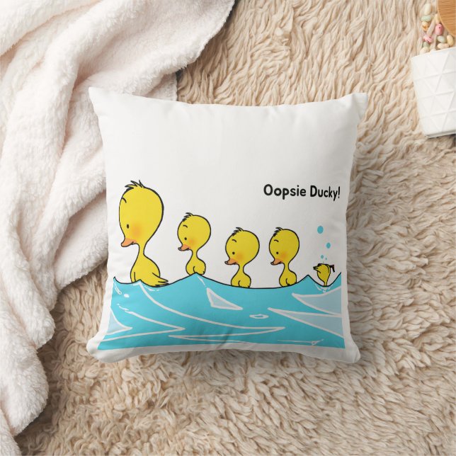 Fånig Duckling Makes a Stänk Kudde (Filt)