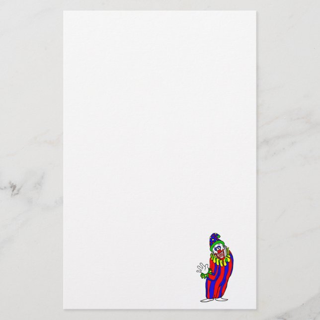 Fånig färgrik clown brevpapper (Framsida)
