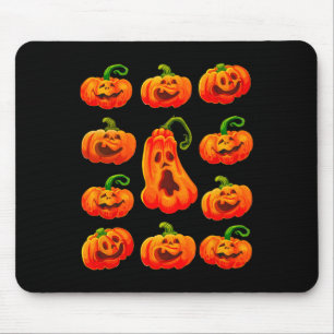 Fånig Funny Halloween Pumpkin Ansikte Spooky Jack- Musmatta