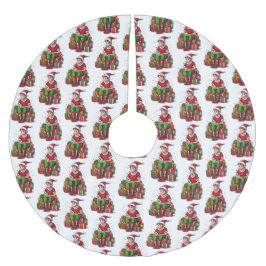 Fånig Funny jul Jultomten Elf Kid Julgransmatta Borstad Polyester