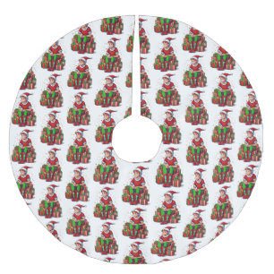 Fånig Funny jul Jultomten Elf Kid Julgransmatta Borstad Polyester