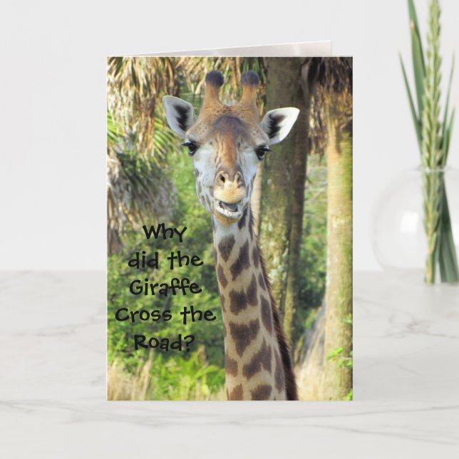 Fånig Giraffe Birthday Card (för barn) Kort (Framsida)