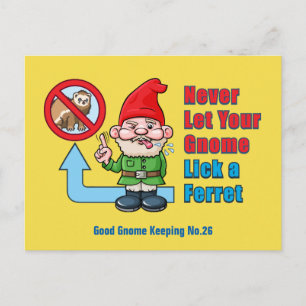 Fånig Gnome and Ferret Vykort