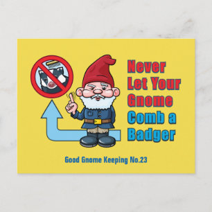Fånig Gnome och Badger Vykort