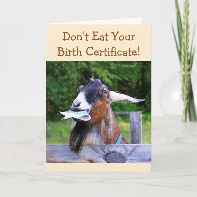 Fånig Goat Birthday Kort (Framsida)