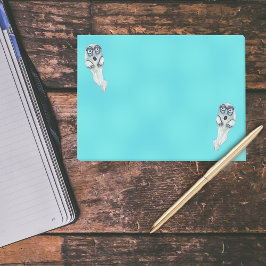 Fånig Goofy Tecknad Ghost Big Öga Halloween Post-it Block