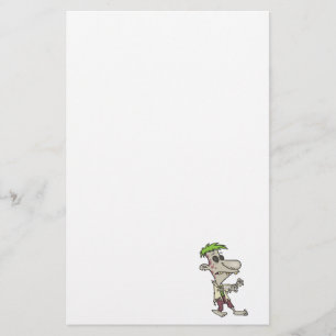fånig goofy zombie tecknade figurer brevpapper