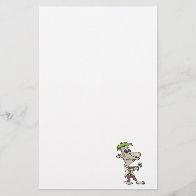 fånig goofy zombie tecknade figurer brevpapper (Framsida)