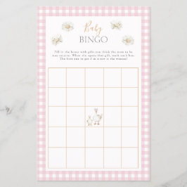 Fånig Goose Baby Bingo Whimsical Rosa Shower Game Flygblad