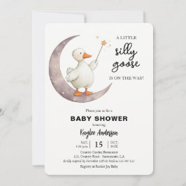 Fånig Goose Baby rosa Girl Inbjudningar