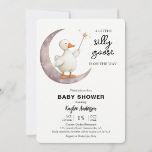 Fånig Goose Baby rosa Girl Inbjudningar