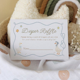 Fånig Goose Baby Shower Diaper Raflle Tilläggskort