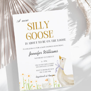 Fånig Goose Baby Shower Gender Neutral Vintage Inbjudningar