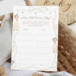 Fånig Goose Baby Shower hur gamla de var Inbjudningar