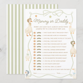 Fånig Goose Baby Shower Mamma eller pappa Game Car Inbjudningar