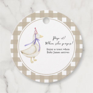 Fånig Goose Baby Shower! När hon pockar Gåvor Etiketter