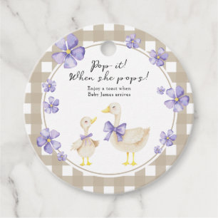 Fånig Goose Baby Shower! När hon pockar Gåvor Etiketter