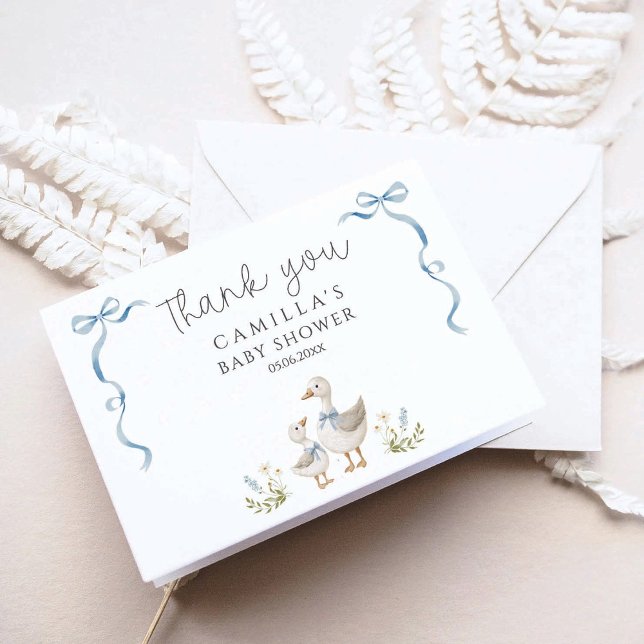Fånig Goose Baby Shower Tack Kort (Skapare uppladdad)