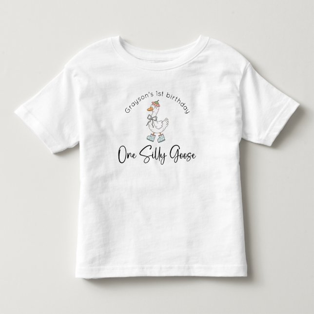 Fånig Goose Birthday T Shirt (Framsida)