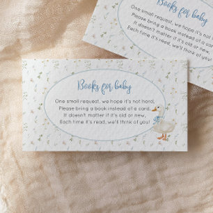 Fånig Goose Blommigt Blue Baby Shower Bokar för Ba Tilläggskort