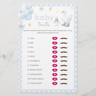 Fånig Goose Boy Baby Traits Baby Shower Game