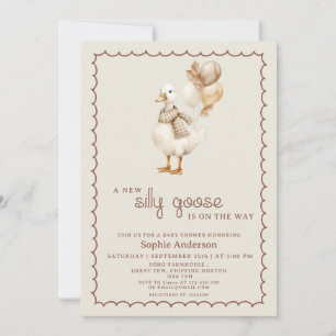 Fånig Goose Fall Gender Neutral Baby Shower Inbjudningar