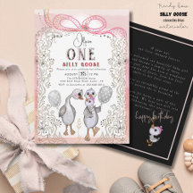 Fånig Goose Family Rosa & Bow 1:a födelsedagen