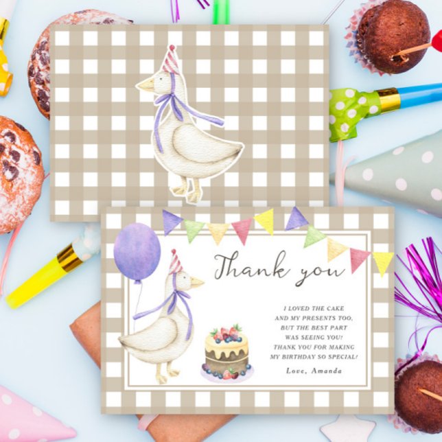 Fånig Goose födelsedagsfest tack Kort (Skapare uppladdad)