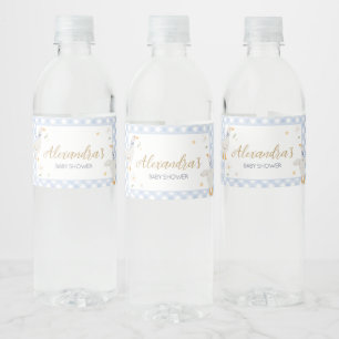 Fånig Goose Gingham Baby Shower Vattenflaskor Etikett
