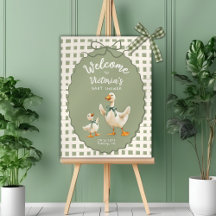 Fånig Goose Gingham Bow Baby Shower
