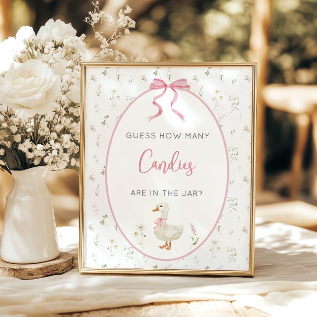 Fånig Goose Girl Baby Shower Gissa hur många spel  Poster (Skapare uppladdad)
