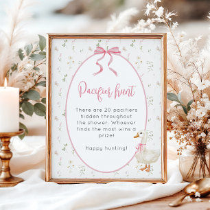Fånig Goose Girl Baby Shower Nappar Hunt Poster