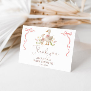 Fånig Goose Girl Baby Shower Tack Kort